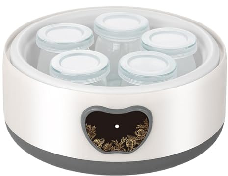 Joghurtmaker - Temperatur- und Zeiteinstellung für 1,2 L Haushaltsgerät | Kompakte Joghurtmaschine - Für Zuhause, Küche, Frühstück, Snack, Gesundes Essen, Familie, Wein, Käse