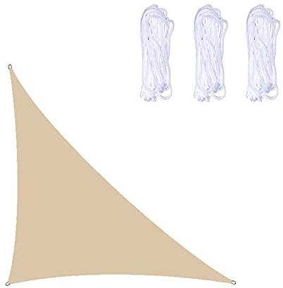 Triangle Shade Sail 5x5x7.1m Waterproof UV Protection Canopy Outdoor Sun Shade for Patio Deck Garden Right Angle Shade Durable Fabric for Sun Protection