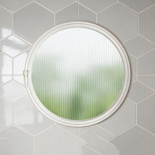 BYJSJY Rundes Fenster Mit Zentraler Drehachse,Kellerfenster,Aluminiumrahmen Und 0,5 cm Dickem Sicherheitsglas,Flügelfenster,Moderne Belüftung Für Küche Bad Zuhause,Rundfenster(White,70cm/27.5in)