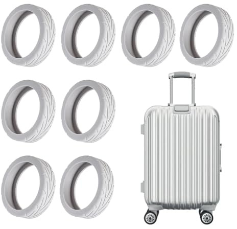 Rullskydd för bagage – 8 stycken skyddshöljen i silikon, stötsäkert elastiskt fodral för bagagehjul, tyst reseutrustning, hållbart hjulskydd för affärsresor, bagagefack, hjulbesc