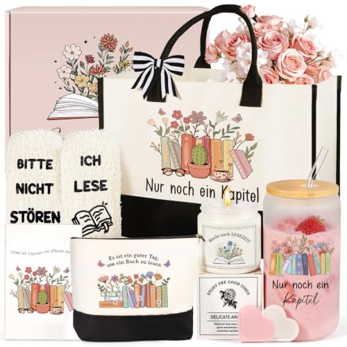 Giftota Leseset Geschenk für Buchliebhaber – Lese Geschenkset für Frauen & Leseratten mit Becher und lustigen Socken – „Bitte nicht stören, ich lese“ Geschenk für Mutter, Lehrerin & Freund