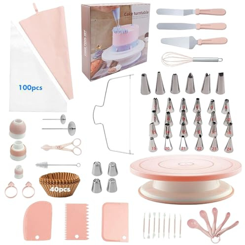 Kit de décoration de gâteau professionnel | Accessoires de pâtisserie pour cupcake de fête, équipement pour gâteaux et cupcakes | Pour les pâtissiers amateurs, les parents, les débutants, les