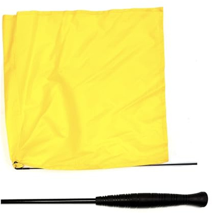 JA Horse JA0046 Trainingsstock mit Abnehmbarer Flagge, Gelb, 110 cm | Profi, Bodenarbeit, Leichtgewichtiger Horsemanship Stick, rutschfesten Griff, Desensibilisierung von Pferden