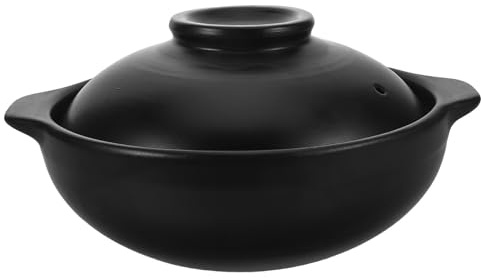 SUPVOX Cacerola de Barro Tapa, 600 Ml, Utensilio para Cocinar al Vapor y Guisos Coreanos, Diseño Ergonómico para Hogar y Cocina Profesional