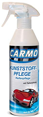 CARMO Kunststoffpflege | Mit Tiefenwirkung | Tiefenpflege | Zur Farbauffrischung | Schutz vor Alterung und UV-Strahlung | Für Cockpit, Armaturenbrett, Motorraum, Stoßstange | 500ml
