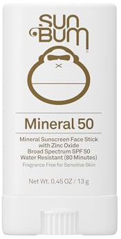 Sun Bum Mineral SPF 50 Crème solaire pour le visage Format voyage 12,76 g | Écran solaire à large spectre, pour peaux sensibles, vitamine E, conforme à la loi Hawaï 104 (sans octinoxate ni oxybenzone)