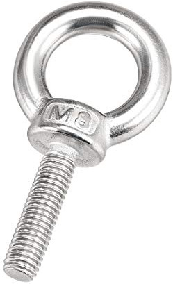 Sourcingmap Lifting Eye Bolt M8 x 30mm Male Thread 304 Stainless Steel for Hanging, Pack of 2