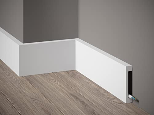 mardom Decor Battiscopa I MD009 I moderne da pavimento con profilo in alluminio I 200 cm x 10,0 cm x 1,7 cm