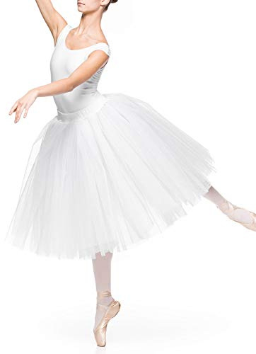 Arabesque Damen Romantisches klassisches Tutu (Ballettkostüm) Ballett Tutu Rock 3 -lagiger Tüll Giselle