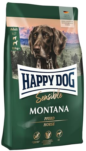 Happy Dog Sensible Montana, cibo secco per cani, gusto cavallo, senza glutine, senza cereali, monoproteina, omega-3 e omega-6-1 kg