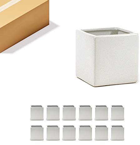 WGV Ceramic Cube Vase Bulk Width 4 Height 4 (Fits 3 Pot) Elegant Modern Block Square Floral Planter Terrarium Container Table Dresser for Event Accent Home Office Decor White 12 Pieces