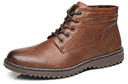 TOP STAKA Men's Boots, Leather Lace Up Winter Shoes for Work, Travel, Business, Casual Shoes