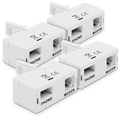 Dynamode ADSL Mikrofilter und Splitter – Blei-Adapter für Breitband, Modem, Router, DECT, PABX, Telefonsysteme, Zuhause und Büro – BT-Verbindung – Plug n' Play