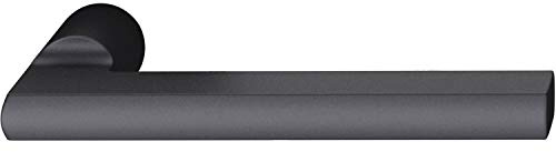 FSB 0 10 1035 04600 0810 Drückerlochteil Türgriff universal, Türdrücker gerade abgeflacht ASL AGL, Aluminium schwarz matt 10103504600, Silber