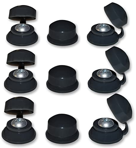 400, Corrugated Roofing Plastic Screw Cover Strap Caps - Black