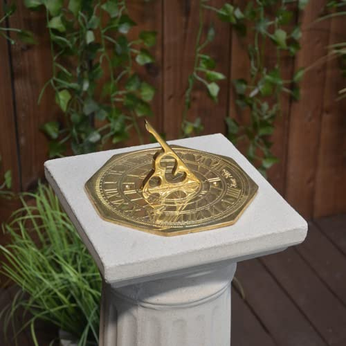 DGS STATUES - Sandstone Tall Sundial With Bronze Top