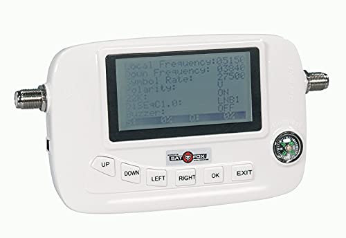 Sat-Fox Pointeur satellite numérique avec boussole, réglage de la clé d'antenne - Antenne plate pour HDTV 4K - Écran LCD