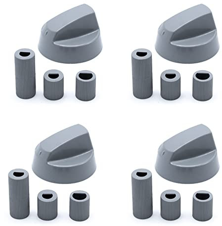 CABLEPELADO Universal-Knopf für Backofen, Kochfeld, Gasherd, inklusive Adapter, 4 cm Durchmesser, 4 Stück, Grau