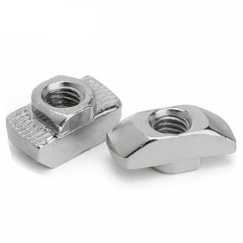 10–100 Stück T-Mutter Hammerkopf T-Mutter M3 M4 M5 M6 M8 Stecker vernickelt für Aluminiumprofil-Zubehör der Serie 20/30/40/45 – 40–M8, (100 Stück)