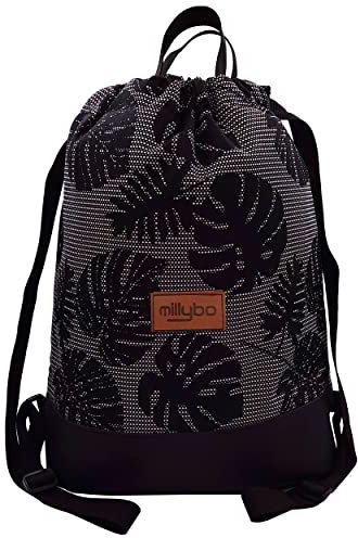 millybo BOOLI Turnbeutel Beuteltasche Sportbeutel Rucksack Damen Gymsack Backpack Beutel (910.001)
