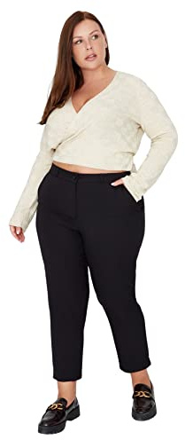 Trendyol Carrot Plus Size Pants Pantaloni, Black, 48 Donna