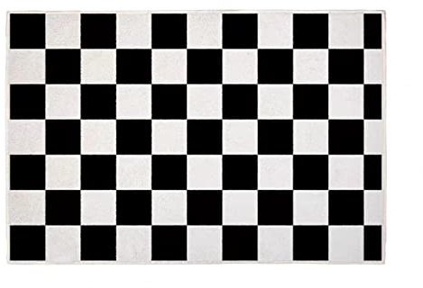 YOSOOLL Badezimmer Teppich rutschfeste Badematte Badvorleger rutschfest Waschbar Absorbierende Weiche Badematte Duschvorleger Karierter Badezimmerteppich 50 x 80(Schwarz Weiß)