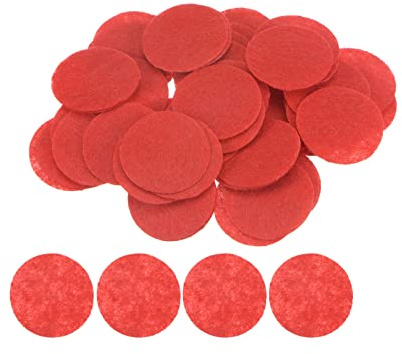 sourcing map Runde Filzkreise, 30 mm, vorgeschnitten, Vliesstoff, Mini-Filz-Stoffkreise für Heimwerker, Nähen, Handwerk, Schneiden, Projekte, Basteln, Veredelung, Rot, 100 Stück