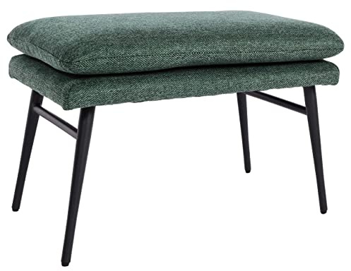 Mendler Hocker HWC-L62, Sitzhocker Fußablage Ottomane Polsterhocker, 38x56x40cm Stoff/Textil - grün