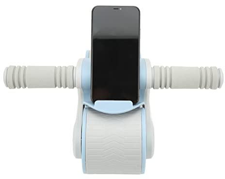 buhb Bauchrollenrolle, Doppelte Runde Bauchrolle Zum Silenzieren von Silo für das Fitnessstudio (Blau grau)