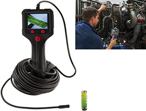 KALEA-INFORMATIQUE Cámara de inspección endoscópica de 8mm 1080p con iluminación. Resistente al Agua, Cable de 10 m, batería Recargable USB.