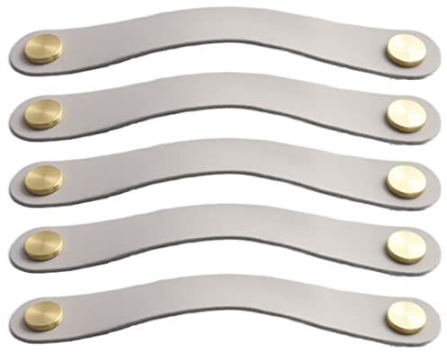 Vintage-Keramik-Schubladenknöpfe, Schrank-Garderoben-Schleifengriffe, 5 Stück, Küche, PU-Möbelknöpfe, Kleiderschrank-Zuggriff-Knopf, mehrfarbiger Schubladen-Türknauf, handgefertigter Leder-Schrankgrif
