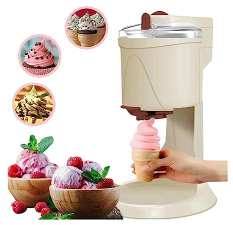 Soft Ice Cream Machine Semi-automatic 1000ML - Household Ice Cream Maker for Fruit Dessert Yogurt Cone