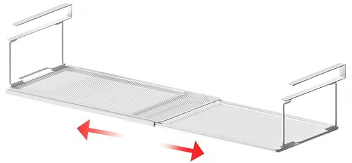 UMavlesFrd Unterregal Hängekorb aus Metall mit Verstellbarer 38-70cm, Organizer in Küchenschränken Vorratskammer, Schuhschränken und Kleiderschränken (Weiß)