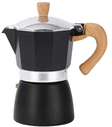 Stove Coffee Machine,Induction Moka Pot,Moka Pot Stovetop Espresso Maker Manual Cuban Coffee Percolator Machine Italian Espresso Coffee Maker(Black)