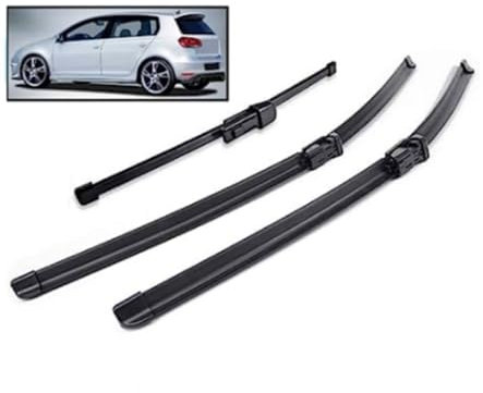 zjxwzm Scheibenwischer für VW Golf 6 Hatchback 2009-2012 24+19+11, Auto Scheibenwischer Vorne Und Hinten Wischerblätter Set Teile Ersatzwischblätter