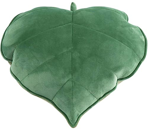 Zierkissen 3D Blätter Muster Dekokissen Zierkissen Weiche Plüsch Rückenkissen Kissen für Sofa Wohnzimmer Home Decor (Grün)