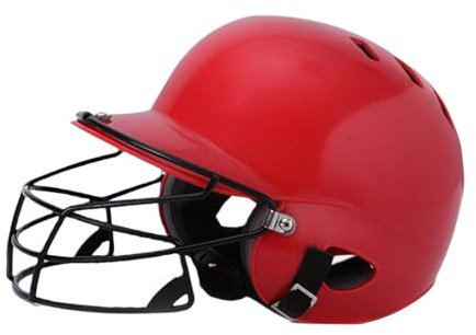 Perfeclan Baseball -Schlaghelm -Softball -Helm bequemer Stoßdämpfung für Kinder mit Gesichtsmaske für das Trainingsspiel im Freien, Rot