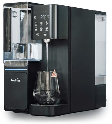 Health Rise Pure Water Pro Auftisch Umkehrosmoseanlage, Osmose Wasserfilter 5-stufig mit UV-Licht, Heißwasserfunktion 45-100°C, 4,5L Tank, Inkl. 2 Wasserkrüge