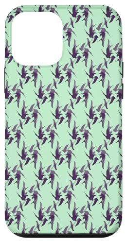 Rondini in volo stilizzato Silhouette Art Pattern Lilla Custodia per iPhone 12 mini