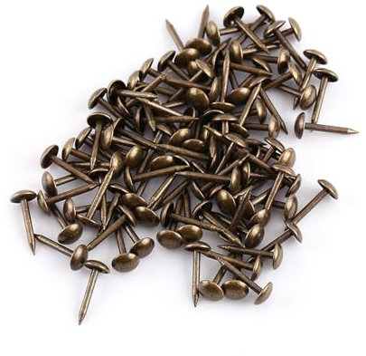 Leraggi in Ferro di Bronzo Vintage Unghie, Chiodi per Tappezzeria a Margherite in Bronzo Verde da 100 Pezzi per Mobili di Divani, Facile Installazione, Materiale Durevole (6 * 14mm)