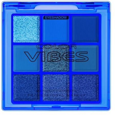 BUTBU Palette de Fards à Paupières, Palette Ombre à Paupières 9 Couleurs Brillant Mat Bleu, Professional Makeup Palette de Fards à Paupières Ultimate Shadow, Imperméable, Longue durée