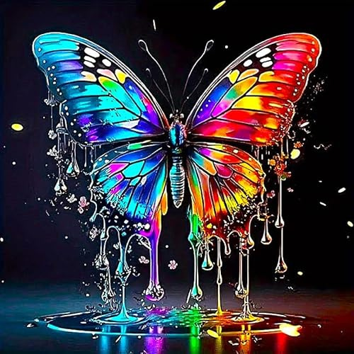 Picmondoo Diamond Painting - 50 x 50 cm - Waterdrop Butterfly