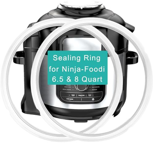 2-Pack Original Sealing Ring for Ninja Foodi 6.5 Quart & 8 Quart, Silicone Gasket Replacement Parts for Ninja Foodi Air Fryer, FD401/FD302/OS401/OS301/OP401/OP30