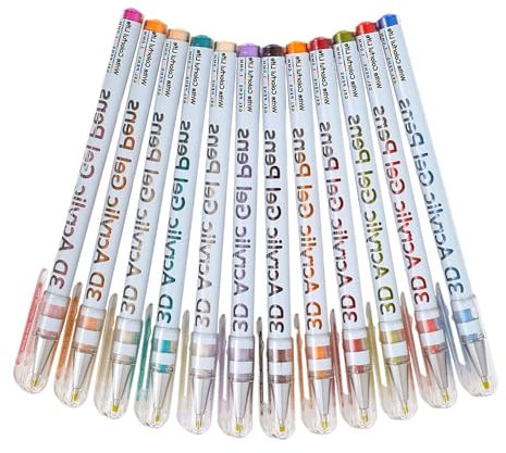 3D-Acrylmalerei-Gelstifte, Acrylfarben-Marker-Set für Felsen, wasserbasierte Zeichnen, Malmarker für Holz, Stein, Leinwand, Stoff, Sammelalben, Karten, Kritzeleien