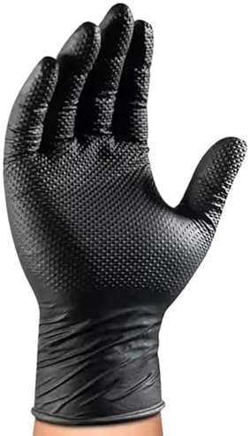 PBHOVIITG Guantes de nitrilo resistentes 8 milésimas pulgada, extra gruesos, desechables, for uso doméstico y jardín, con agarre texturizado,20/100 unidades(50PCS,S)