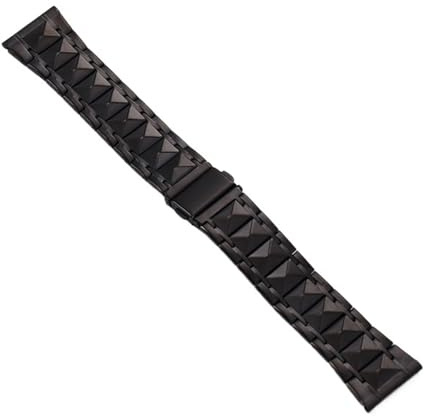 Klassiskt rostfritt stålarmband i borstad metall, dam- och herrklockor, utbytbart dubbelspänne(Black)