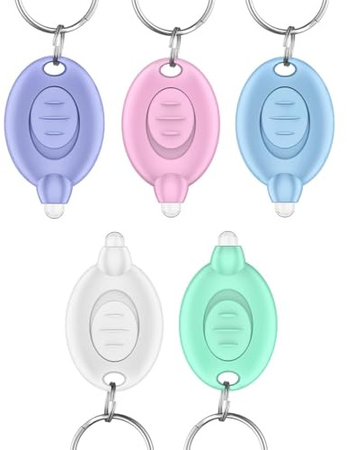 Pawfly Linterna LED para llavero, paquete de 5 unidades, mini linterna de 12 lúmenes, pequeña linterna para llavero para el trabajo, acampadas y senderismo, 5 carcasas de colores