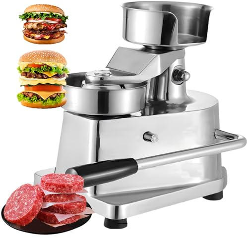 ExoticaBlend Macchina per Hamburger Commerciale, Macchina per Hamburger Pressa, Pressa per Hamburger in Acciaio Inox per Formatura Carne 500 Pezzi Carta per Hamburger, Pressa per Hamburger 13cm