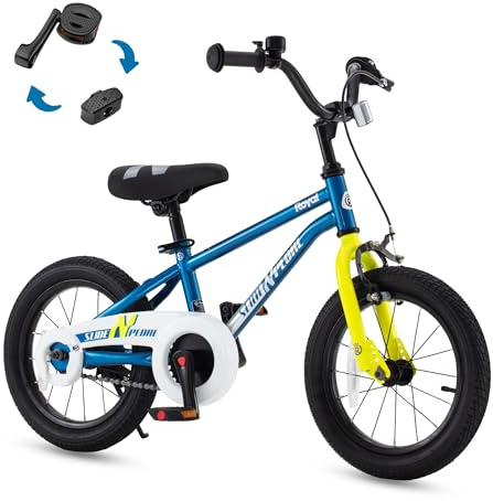 RoyalBaby Bike EZ Kids Bike, Balance and Pedal Bicycle, Coaster with Kickstand, 14 16 18 Inch Toddlers to Big Kids 3-5 Years