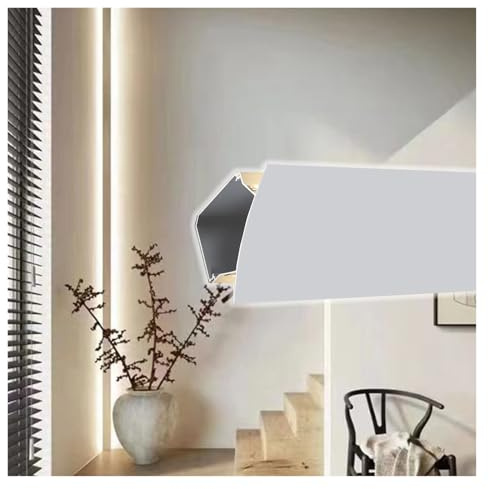 Iluminación LED de aluminio para zócalo de 1 m, fácil de instalar, sin ranuras/techo suspendido, ideal para iluminación ambiental acogedora en el hogar, diseño moderno y elegante